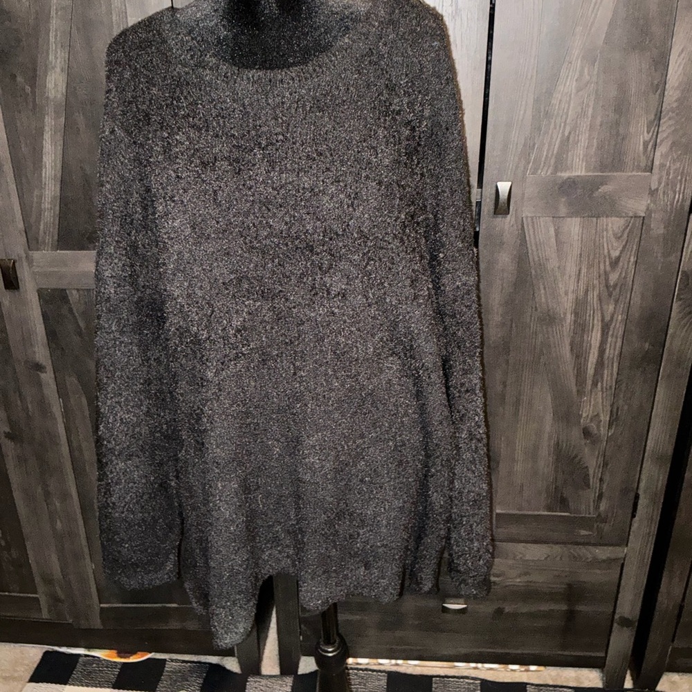Terra & Sky Dark Gray Turtleneck Sweater
